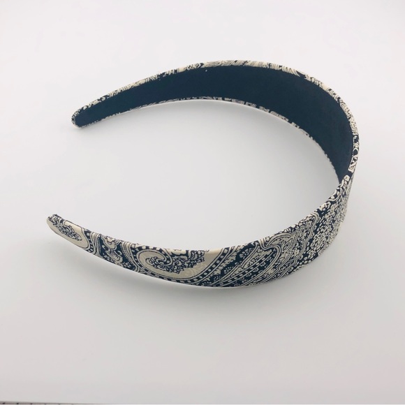 Silk Headband, New, Handmade - Blck and White Pattern - Picture 2 of 8